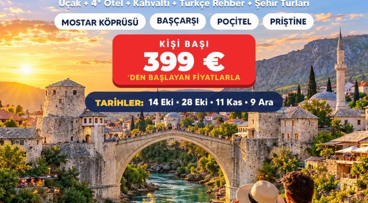 Bosna Hersek Karadağ Kosova Turu 4 Gece 5 Gün - AJet ile Vizesiz Balkan